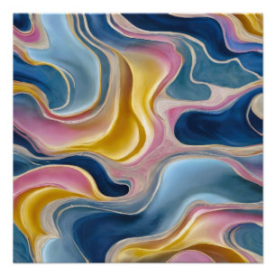 “Zahara” Swirls of blues, pink and sand.  Poster