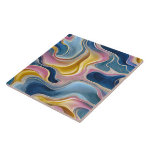 “Zahara” Swirls of blues, pink and sand. Tile