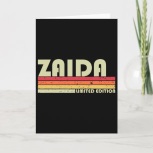 Zaida Name Personalised Retro Vintage 80s 90s Birt Card