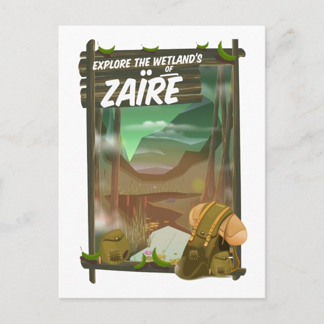 Zaïre african adventure postcard (Front)