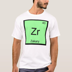 Zakary Name Chemistry Element Periodic Table T-Shirt