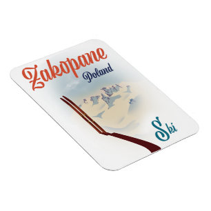 Zakopane Poland ski poster Magnet