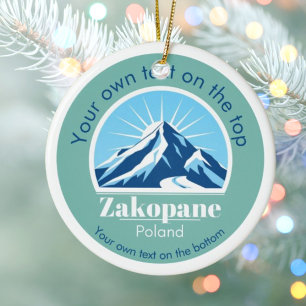 Zakopane Poland ski vacation christmas Ceramic Tree Decoration