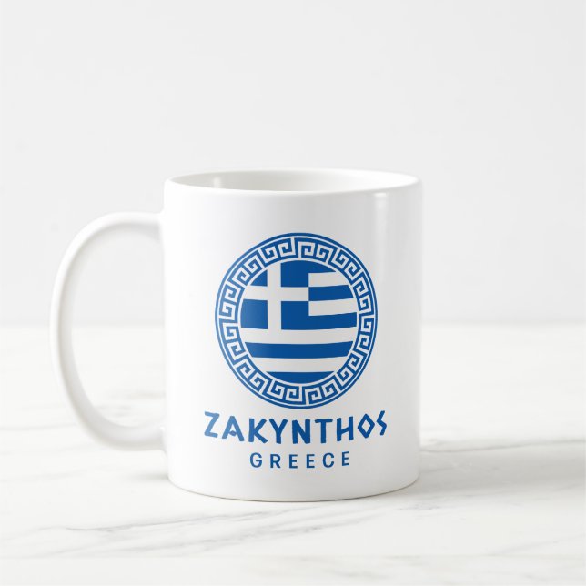 Zakynthos And Flag Of Greece Coffee Mug (Left)
