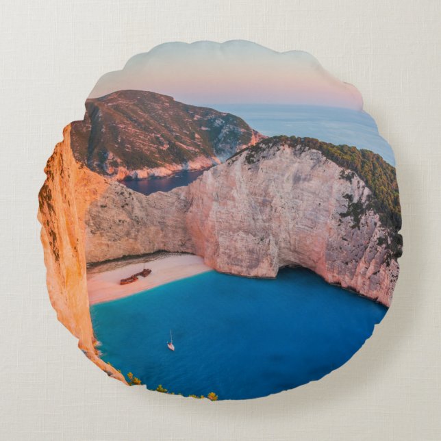 Zakynthos, Greece. Round Cushion (Front)