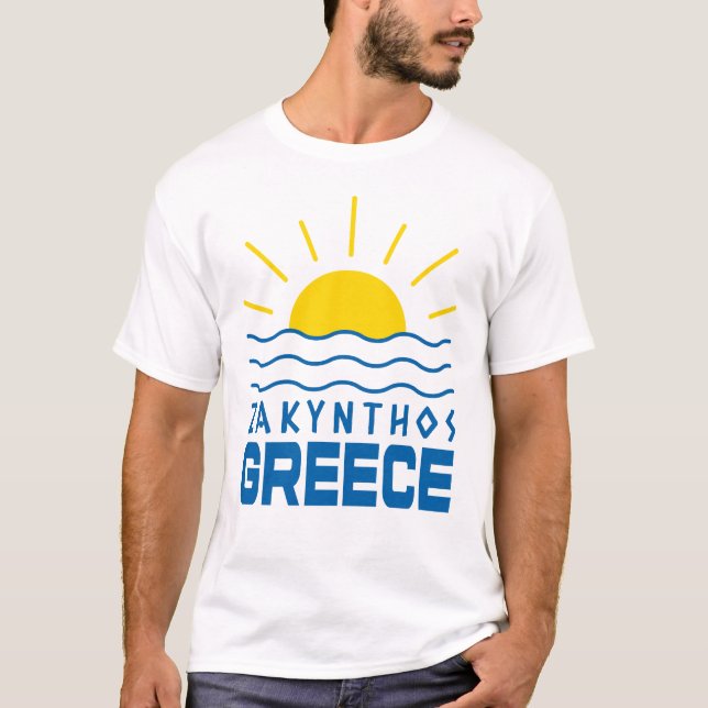 Zakynthos Greece Sunshine And Sea Men's White T-Shirt (Front)