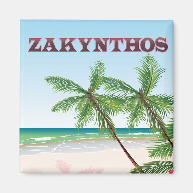 Zakynthos Greece travel poster Magnet (Front)