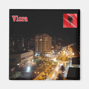 zAL003 VLORË NIGHT Albania, Fridge Magnet