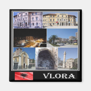 zAL004 VLORË Albania, Mosaic, Fridge Magnet