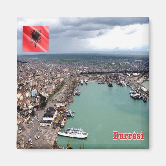 zAL010 DURRËS port Albania, Fridge Magnet (Front)