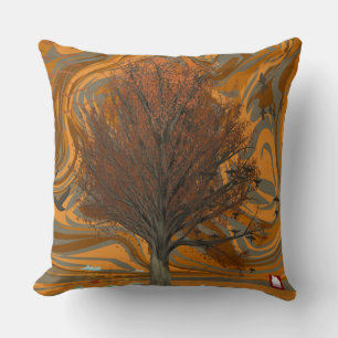 ZALMAXI HOME brick-red   abstract tree Throw Pillo Cushion