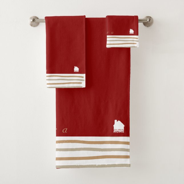 ZALMAXI HOME red logo fan Bath Towel Set (Insitu)
