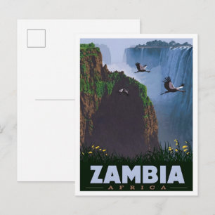 Zambia Africa Vintage Travel  Postcard