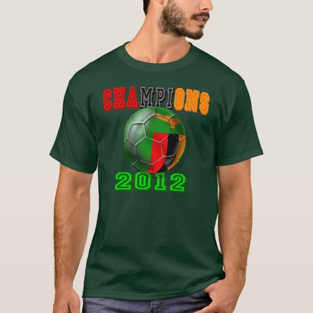 Zambia beat Ivory Coast - 2012 Champions of Africa T-Shirt (Front)