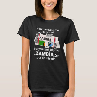 Zambia Boarding Pass  Zambia Girl  Zambia T-Shirt