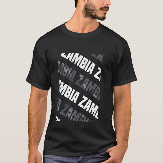 Zambia Camo Pattern Grey Camouflage T-Shirt (Front)