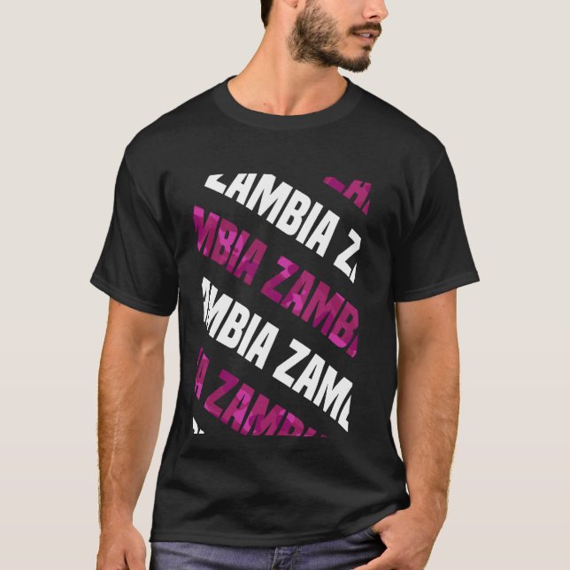 Zambia Camo Pattern Pink Camouflage T-Shirt (Front)
