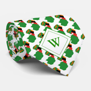 ZAMBIA Christian Scripture Monogram Flag Tie