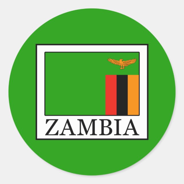 Zambia Classic Round Sticker (Front)