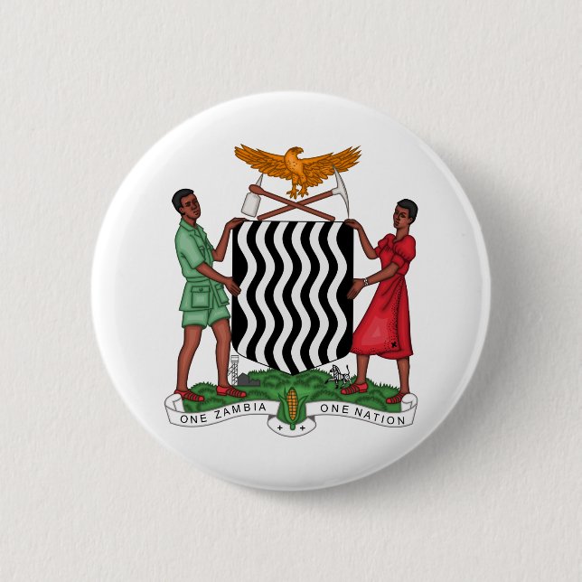 zambia emblem 6 cm round badge (Front)