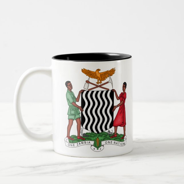zambia emblem Two-Tone coffee mug (Left)