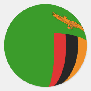 Zambia Fisheye Flag Sticker