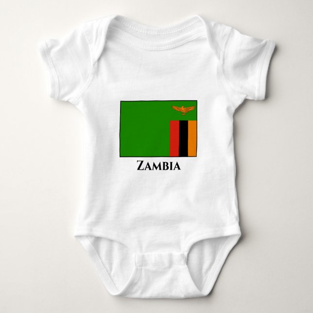 Zambia Flag Baby Bodysuit (Front)