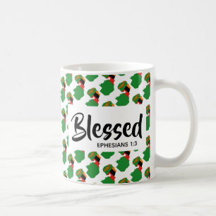 ZAMBIA FLAG   Blessed   Ephesians Scripture Coffee Mug