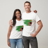 Zambia Flag Brush Art
