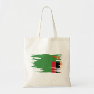 Zambia Flag Brush Art Tote Bag