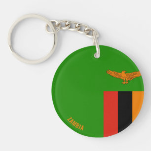 Zambia Flag Charming Patriotic Key Ring
