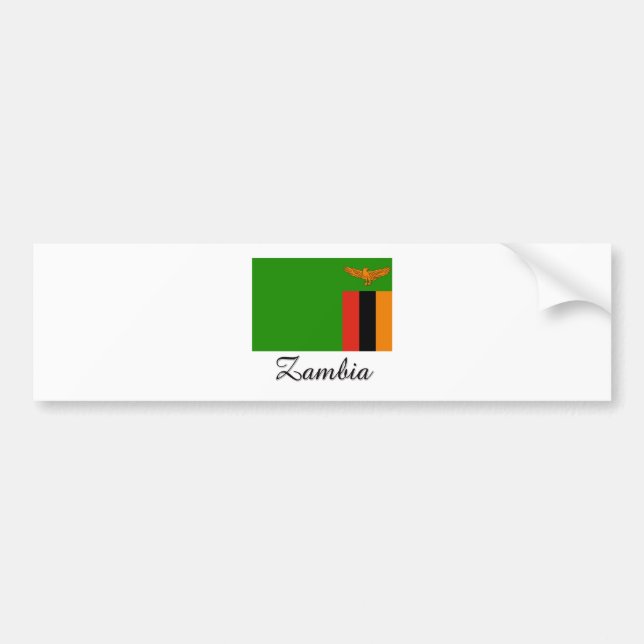 Zambia Flag Design Bumper Sticker (Front)