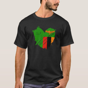 Zambia Flag I love Zambia It is in my DNA  for Zam T-Shirt