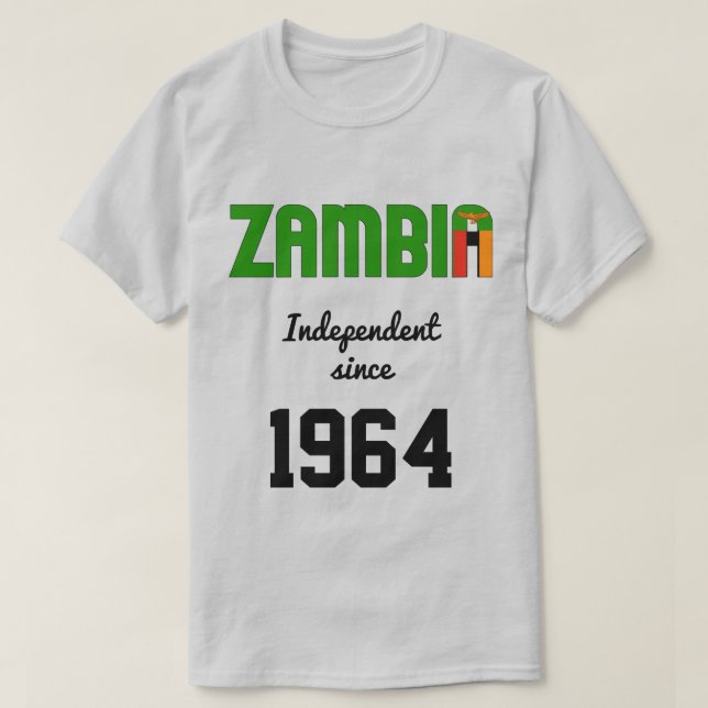 Zambia Flag Independence Celebration T-Shirt (Design Front)