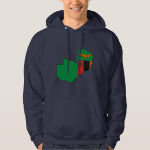 Zambia flag map hoodie