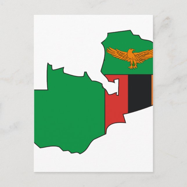Zambia flag map postcard (Front)