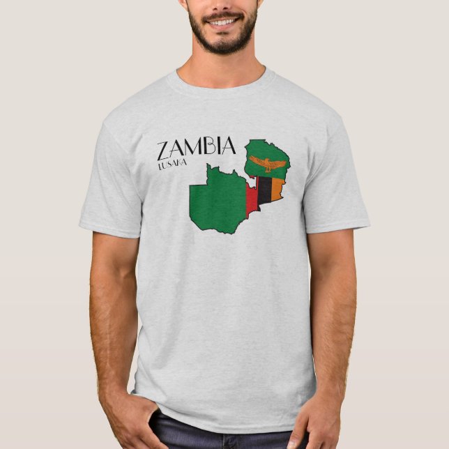 Zambia Flag Map Shirt (Front)