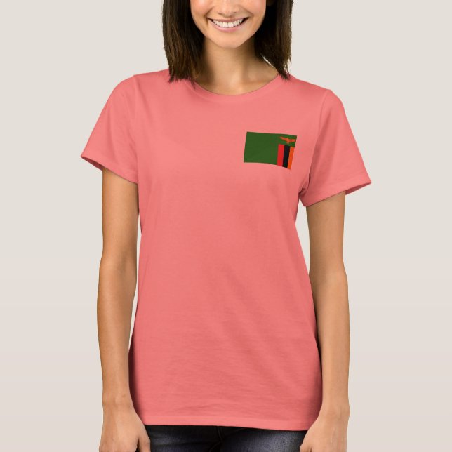 Zambia Flag + Map T-Shirt (Front)