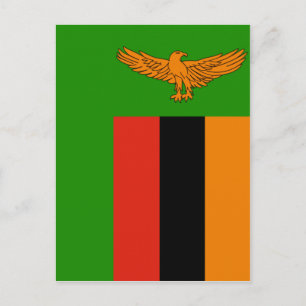 zambia flag postcard