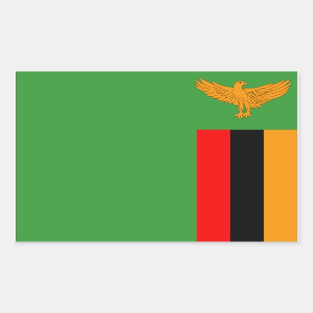 Zambia Flag Rectangular Sticker (Front)