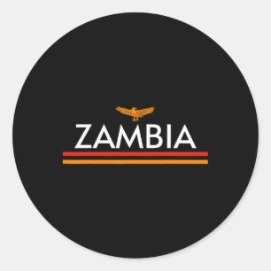 Zambia Flag Sports Athletic Jersey Style Classic Round Sticker