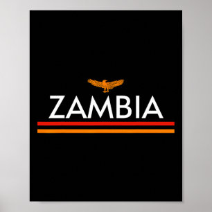 Zambia Flag Sports Athletic Jersey Style Poster