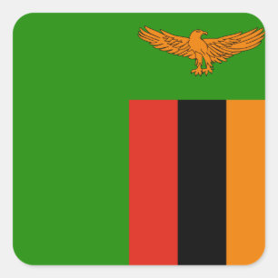 Zambia Flag Square Sticker