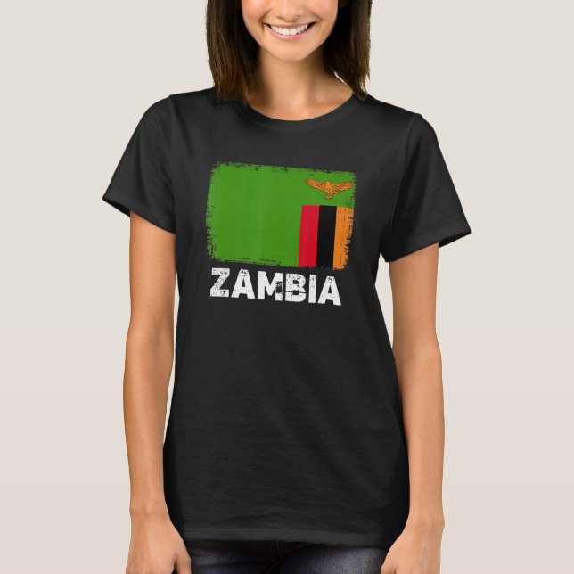 Zambia Flag   Support Zambian People Women Men   T-Shirt (Front)