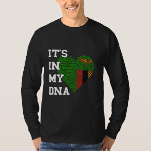 Zambia It's In My DNA Heart Zambian Pride Zambian T-Shirt