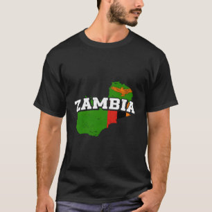 Zambia Map And Flag Souvenir Zambian T-Shirt