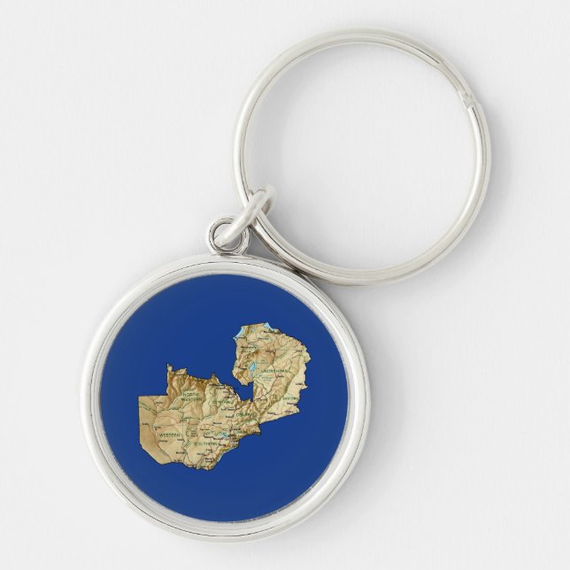 Zambia Map Keychain (Front)