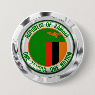 Zambia Round Emblem 7.5 Cm Round Badge