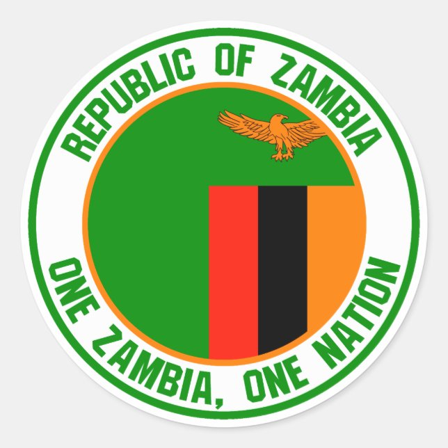 Zambia  Round Emblem Classic Round Sticker (Front)