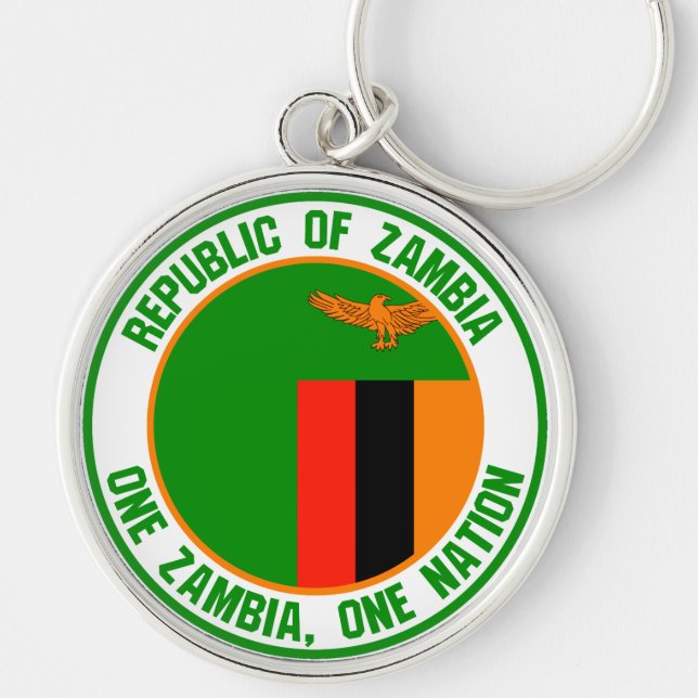 Zambia  Round Emblem Key Ring (Front)